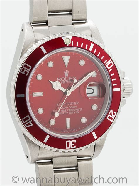 rolex submariner red dial replacement|Rolex Submariner aftermarket dial.